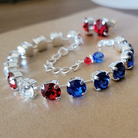 Austrian Crystal Tennis Bracelet in Silver - Picture 6 of 10